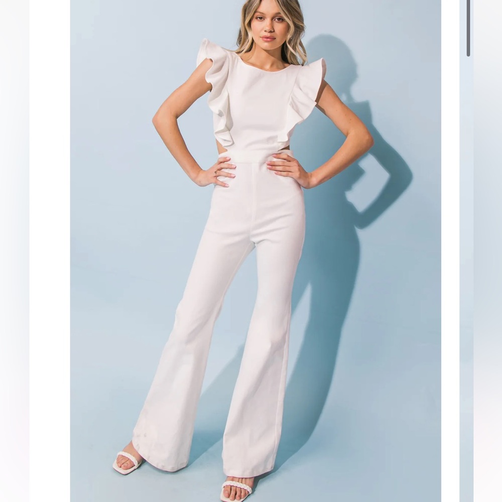 Flying tomato, white denim jumpsuit size M